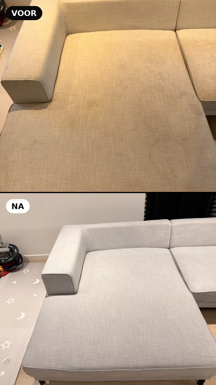 Chaise longue · voor en na — resultaat van The Cleaning Company