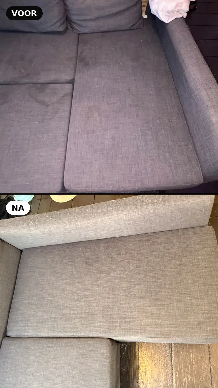 Chaise longue · voor en na — resultaat van The Cleaning Company